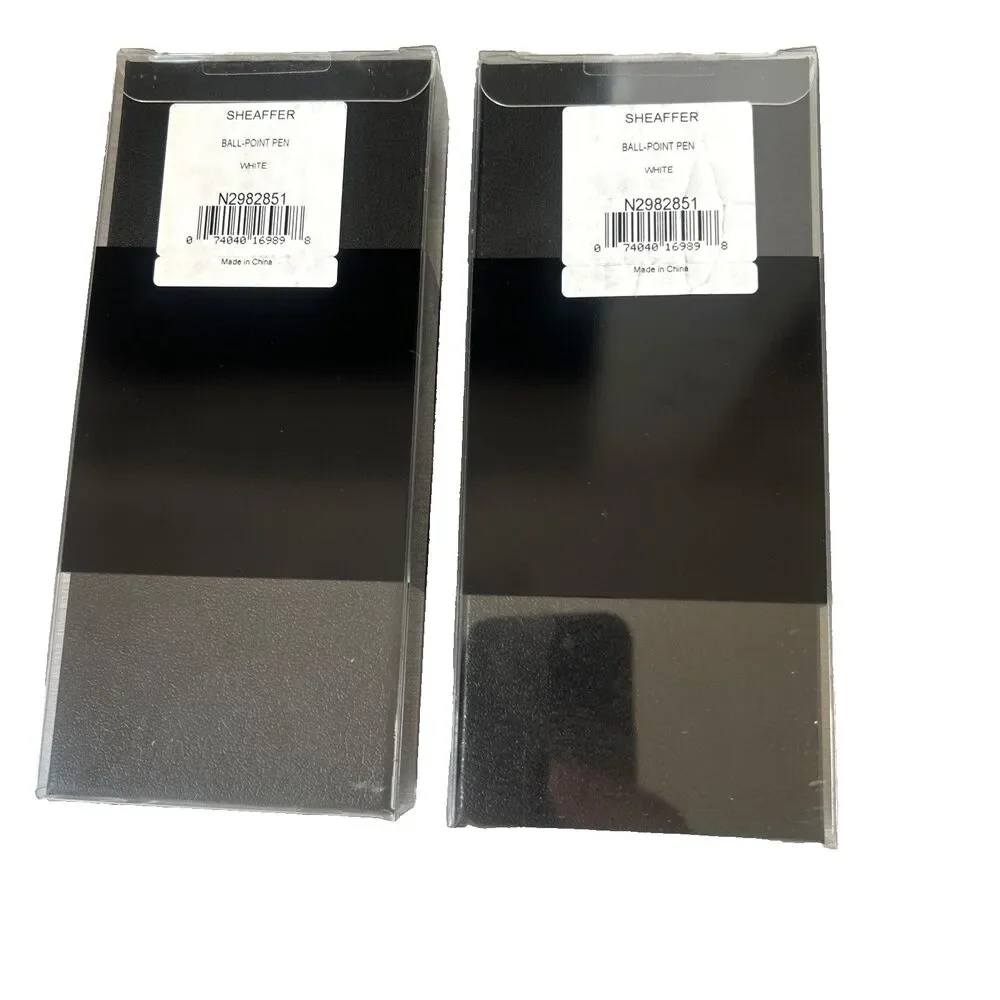 Sheaffer LOT 2 pcs Stylus Ballpoint Pens White N2982851 Black Ink NEW Gift Box